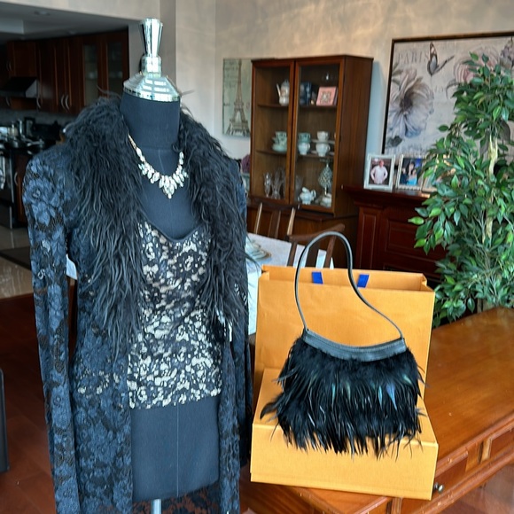 Black Crow Bird Feather Evening Gothic Shoulder Handbag - Picture 10 of 10